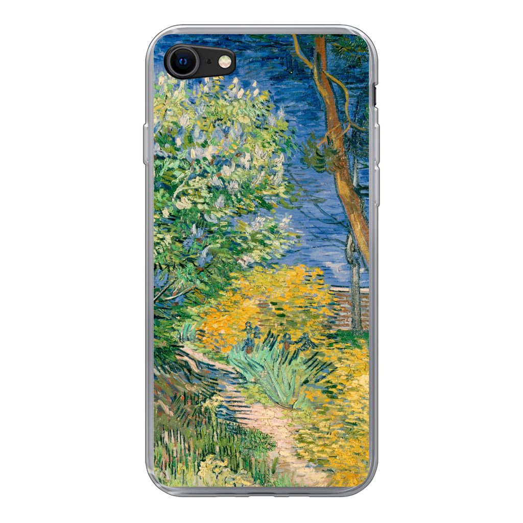 MuchoWow Handyhülle Schutzhülle Hülle für iPhone SE 2020 Die Büsche bei Arles - Vincent van Gogh Silikon Softcase Handy Hülle - Kartenbesitzer