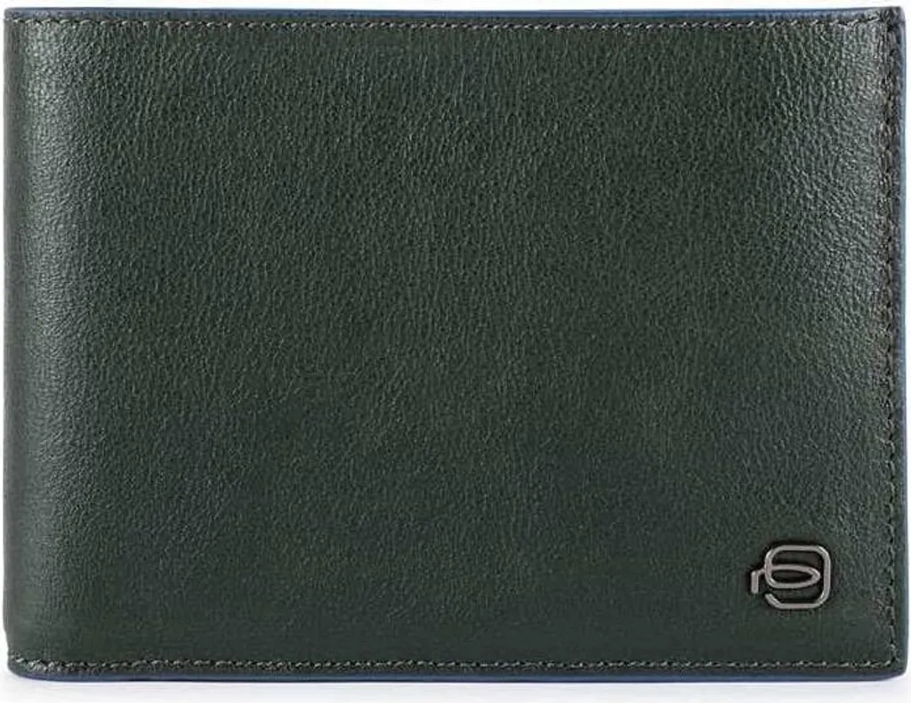 Petit portefeuille Piquadro cuir vert idéal pour poche de veste