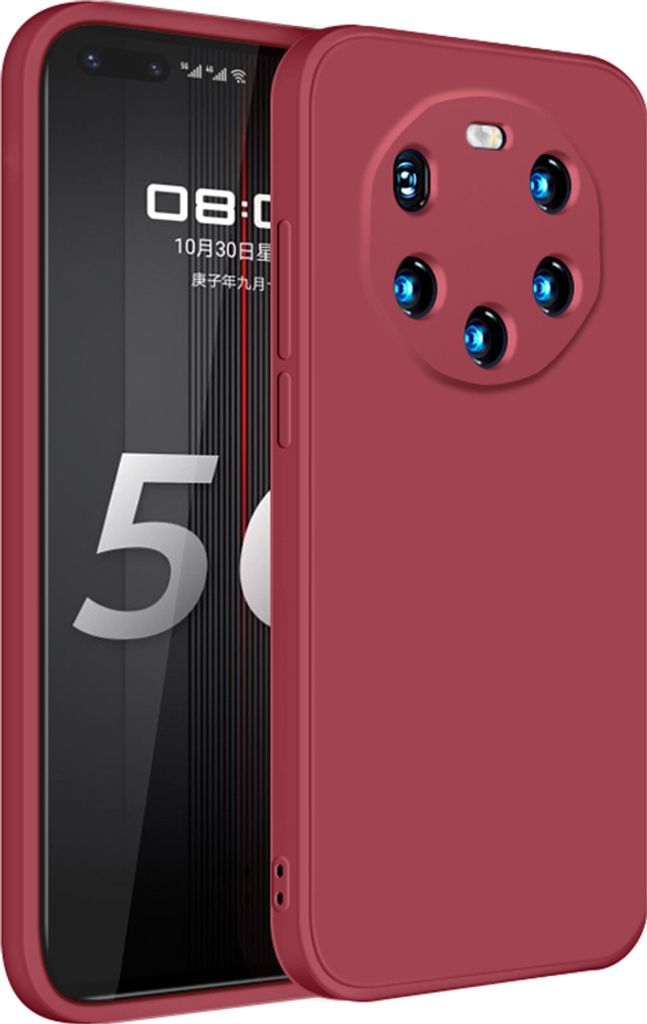 Huawei Mate 40 RS Hülle, LaimTop Slim Liquid Silikon Gel Gummi Schutzhülle für Huawei Mate 40 RS Rot