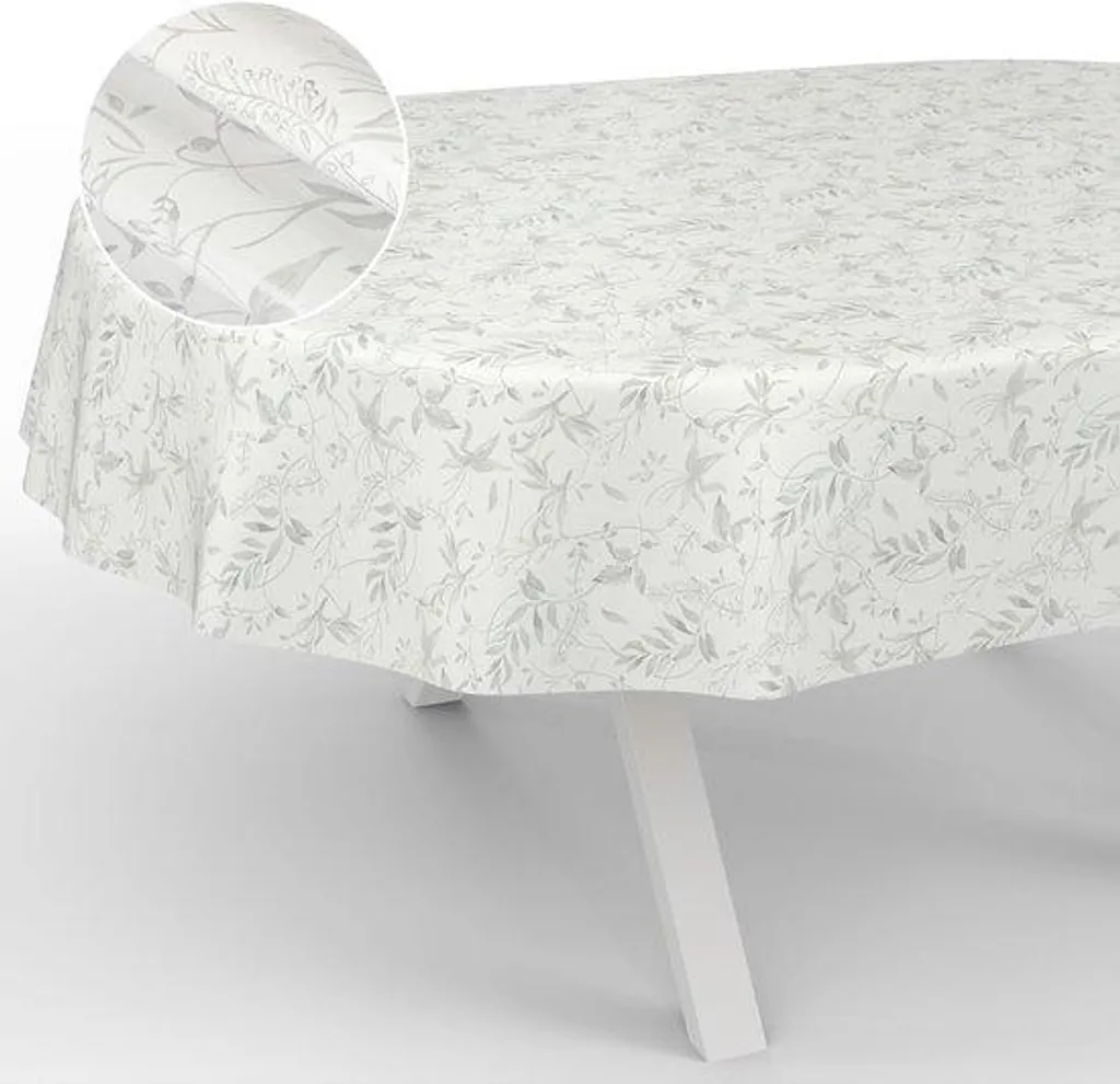 Nappe ovale de protection grise 220x140 cm pour grande table de terrasse