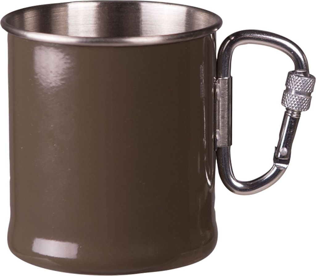 Karabinerbecher Edelstahl oliv, 250 ml Produktbild 