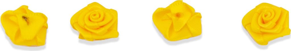 Satinrosen 15mm zum Basteln & Aufnähen 20 Stück Gelb Produktbild 