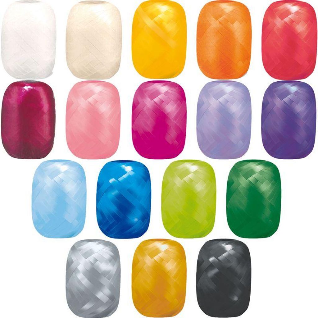 17 Rollen bunte Geschenkbänder Schleifenband Kräuselband Produktbild 