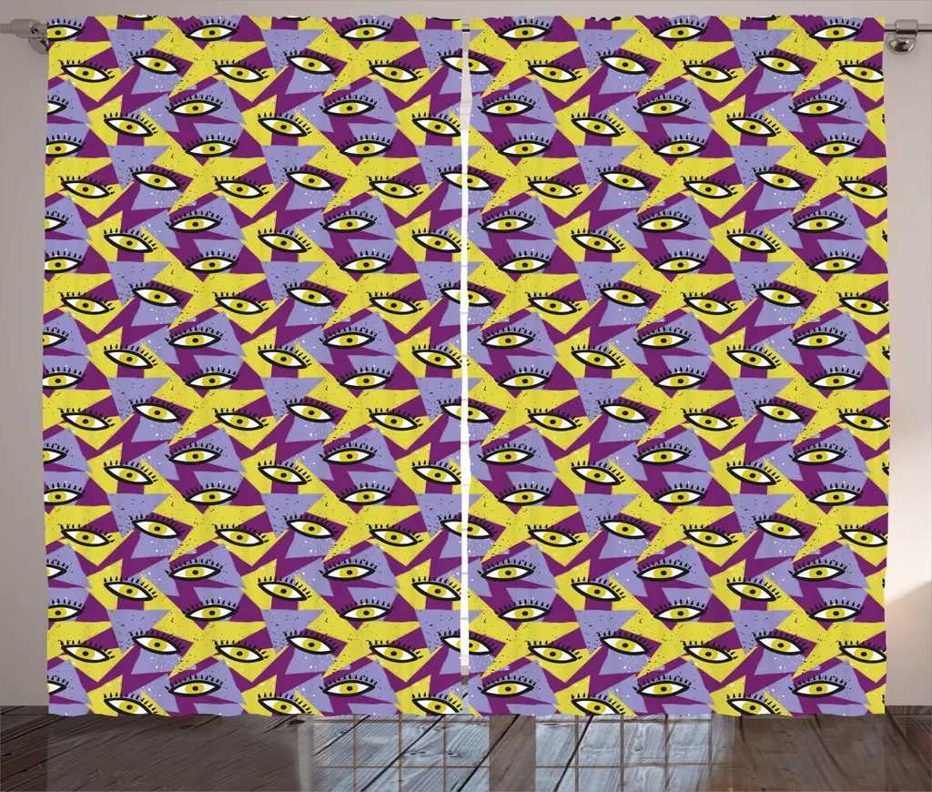 Rideau Grande Taille 280x225 cm pour Salon Moderne et Coloré Rétro