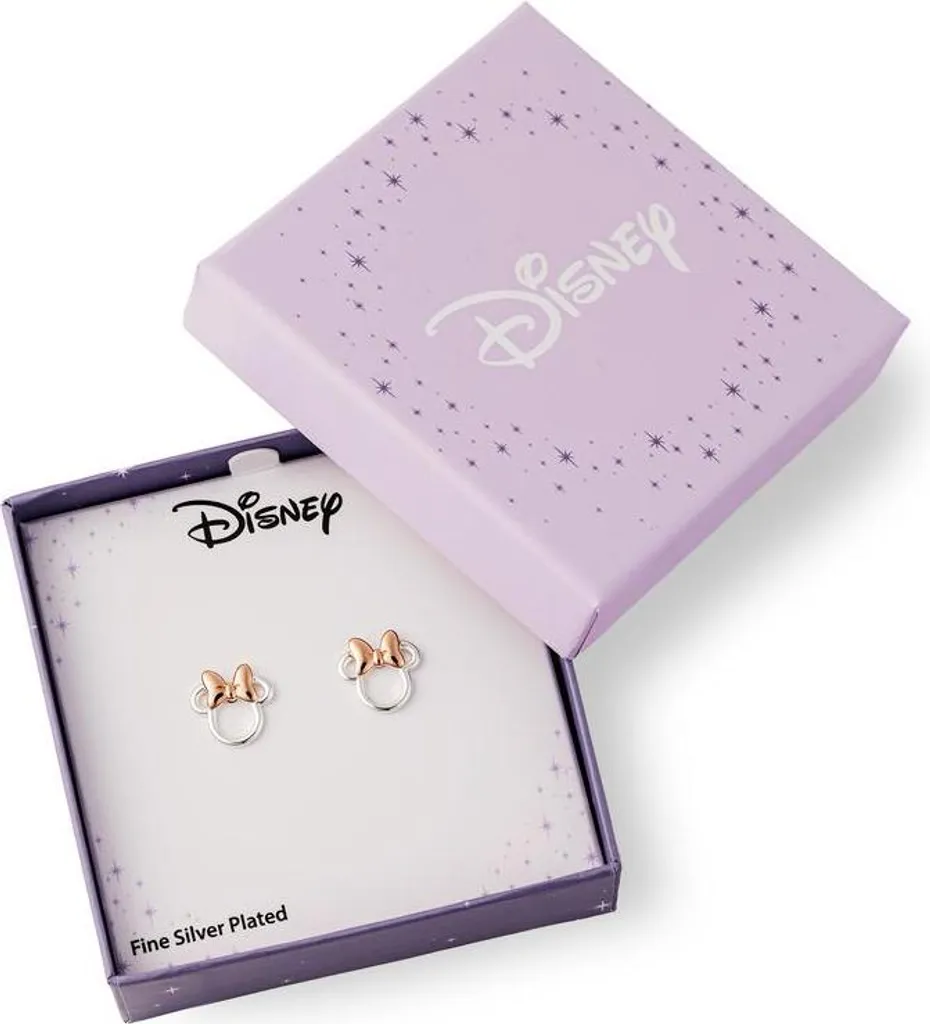 Boucles d'oreilles puces Mickey et Minnie Mouse en argent véritable