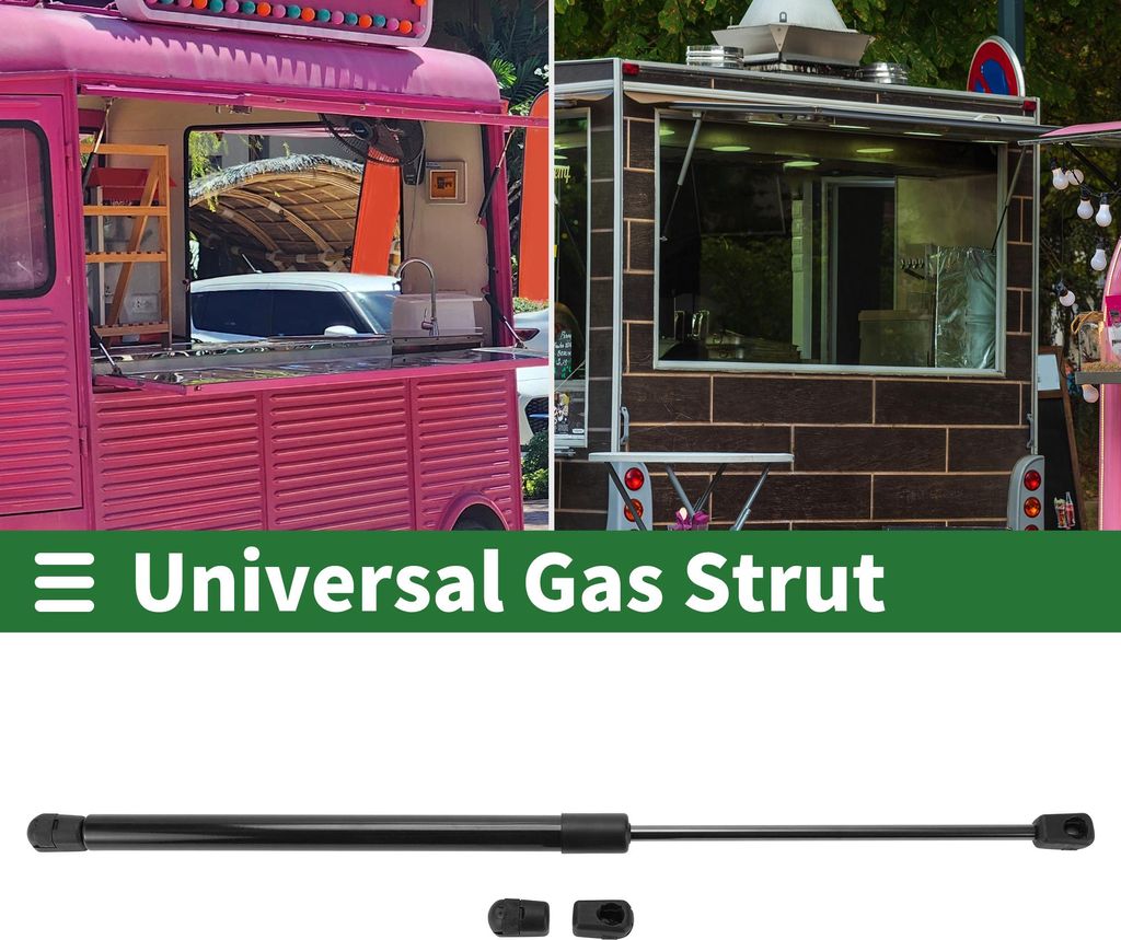 Universal-Hebestützen, Gasdruckfeder, 20 Zoll/500 mm, 45 lb/200 N/20 kg, Kohlenstoffstahl, Schwarz, 1 Set