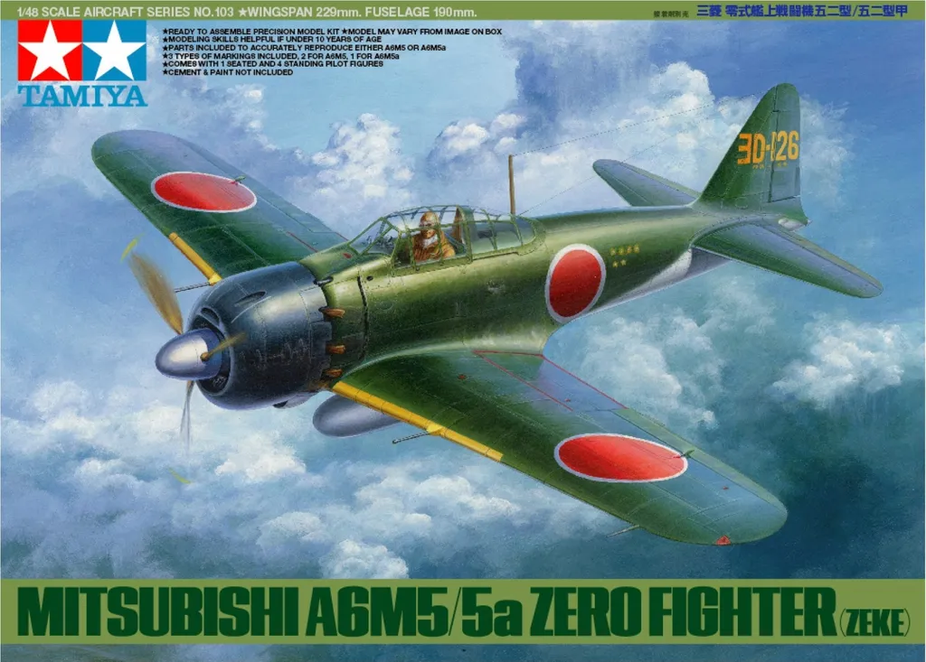 Maquette Mitsubishi A6M5 Zero Tamiya 1:48 - Détails Moteur et Cockpit WWII