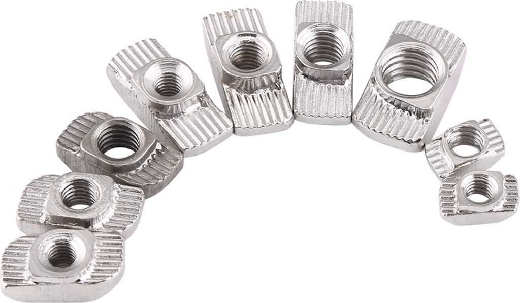 T-Nut-Hammerkopfmutter vernickelt Kohlenstoffstahl-Befestigungselement für Aluminiumprofile (EU40 M4*19,5*8)