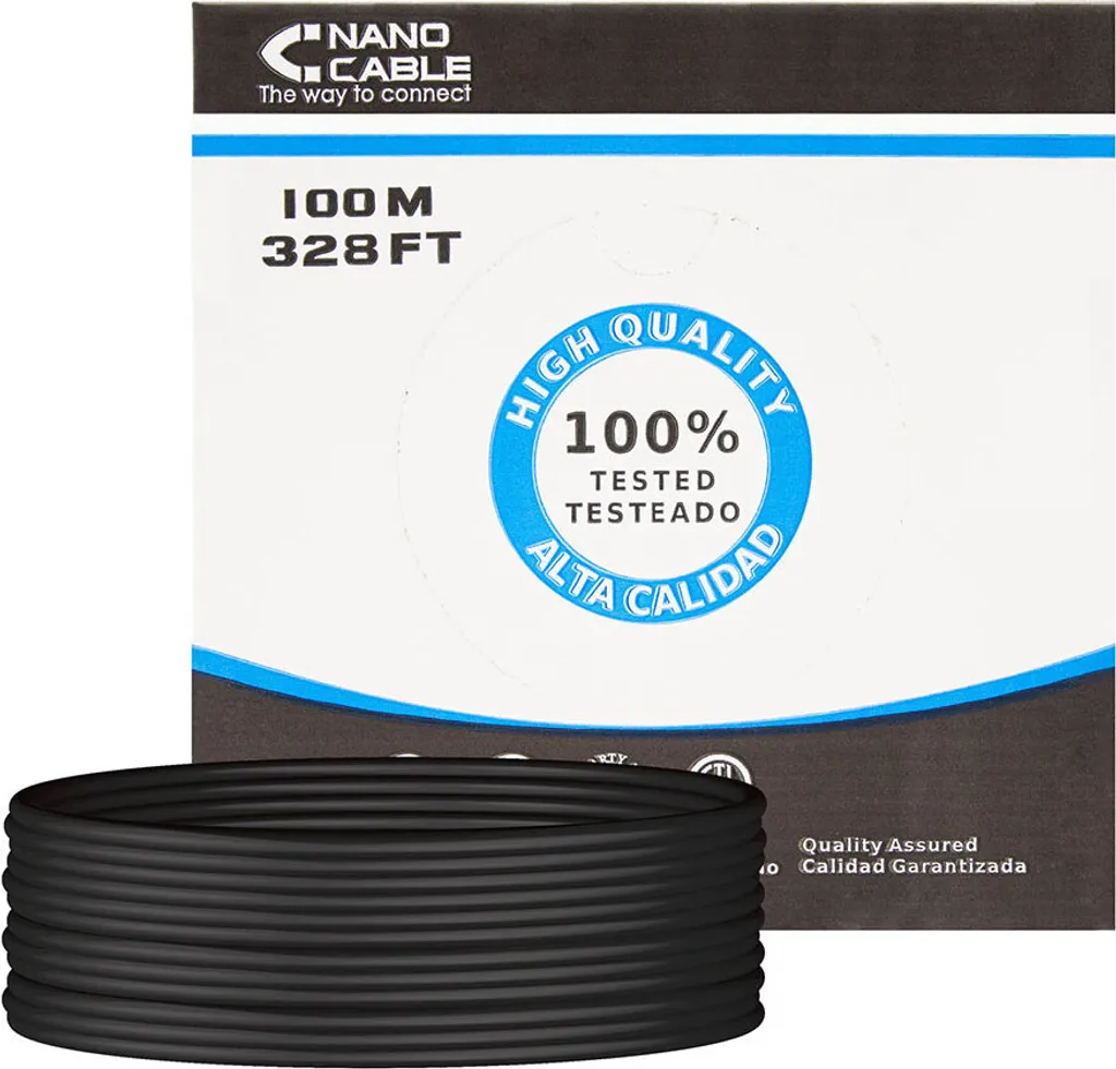 Câble Ethernet 100m Noir pour Installation Murale et Prises RJ45 UTP