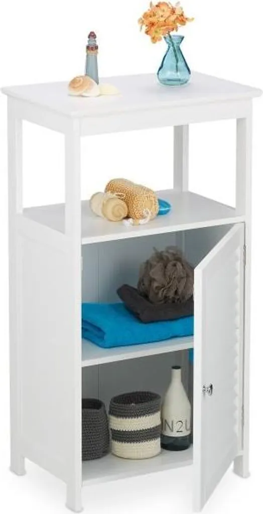Mobiletto Bagno Design 3 Scomparti - Eleganza Minimal Bianco Opaco