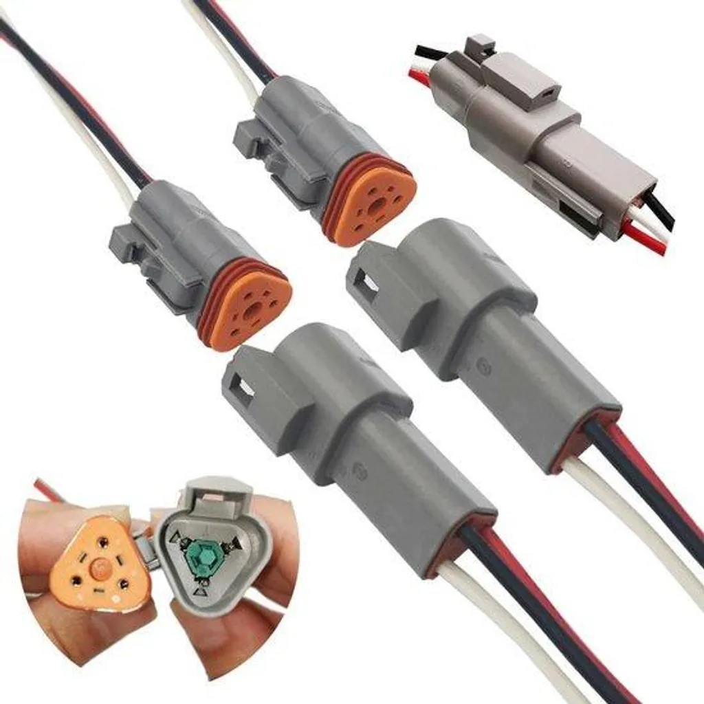 Connecteur étanche 3 broches mâle et femelle avec câble 16 AWG - 2 jeux