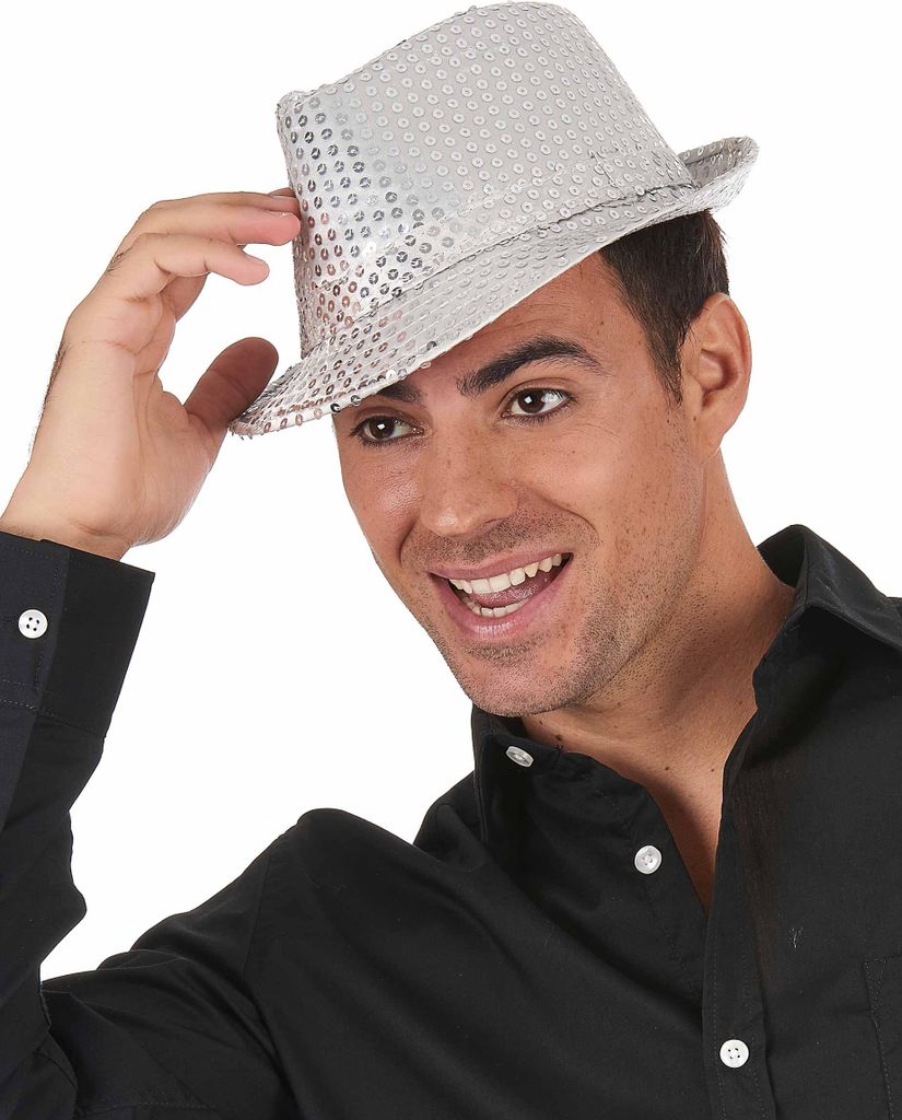 Klobúk so striebornými flitrami Obrázok produktu 