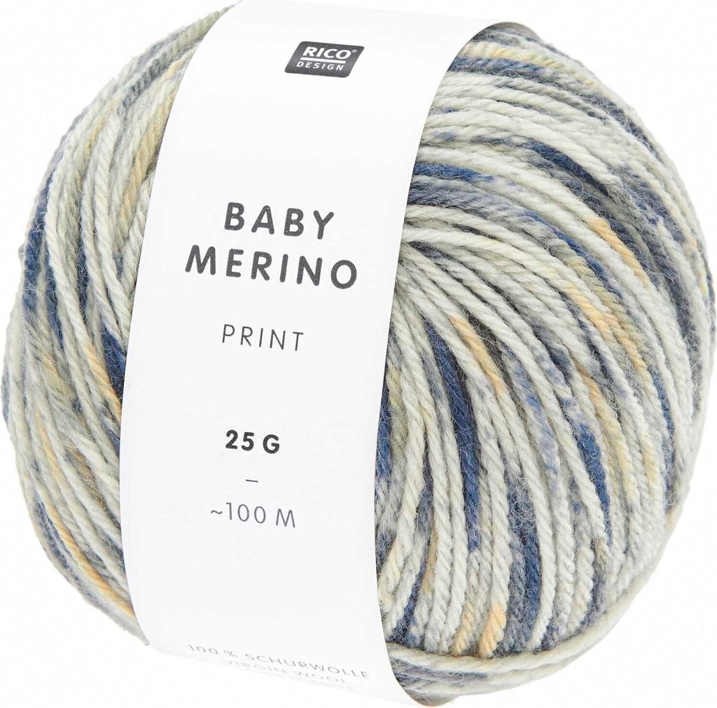 Rico - Baby Merino Print 0012 marine vanille Produktbild 