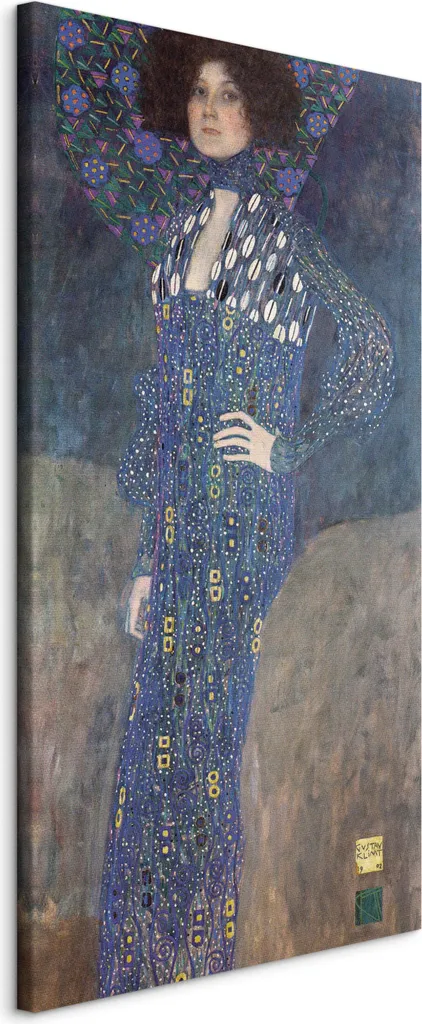 Ritratto Emilie Flöge Klimt - Quadro su Tela 40x80 per Casa Elegante
