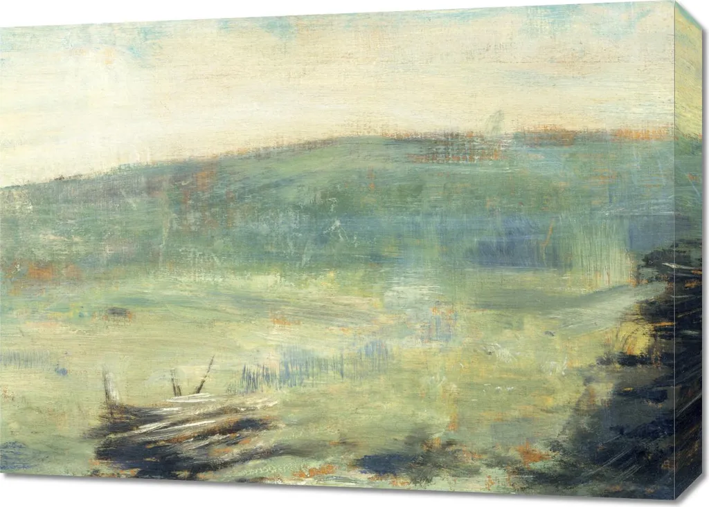 Tableau Impressionniste Seurat Paysage à Saint-Ouen Style Rétro 70x50