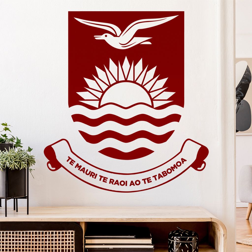 Kiribati Wappen Wandtattoo Wandaufkleber Wall Sticker - Dekoration, Küche, Wohnzimmer, Schlafzimmer, Badezimmer