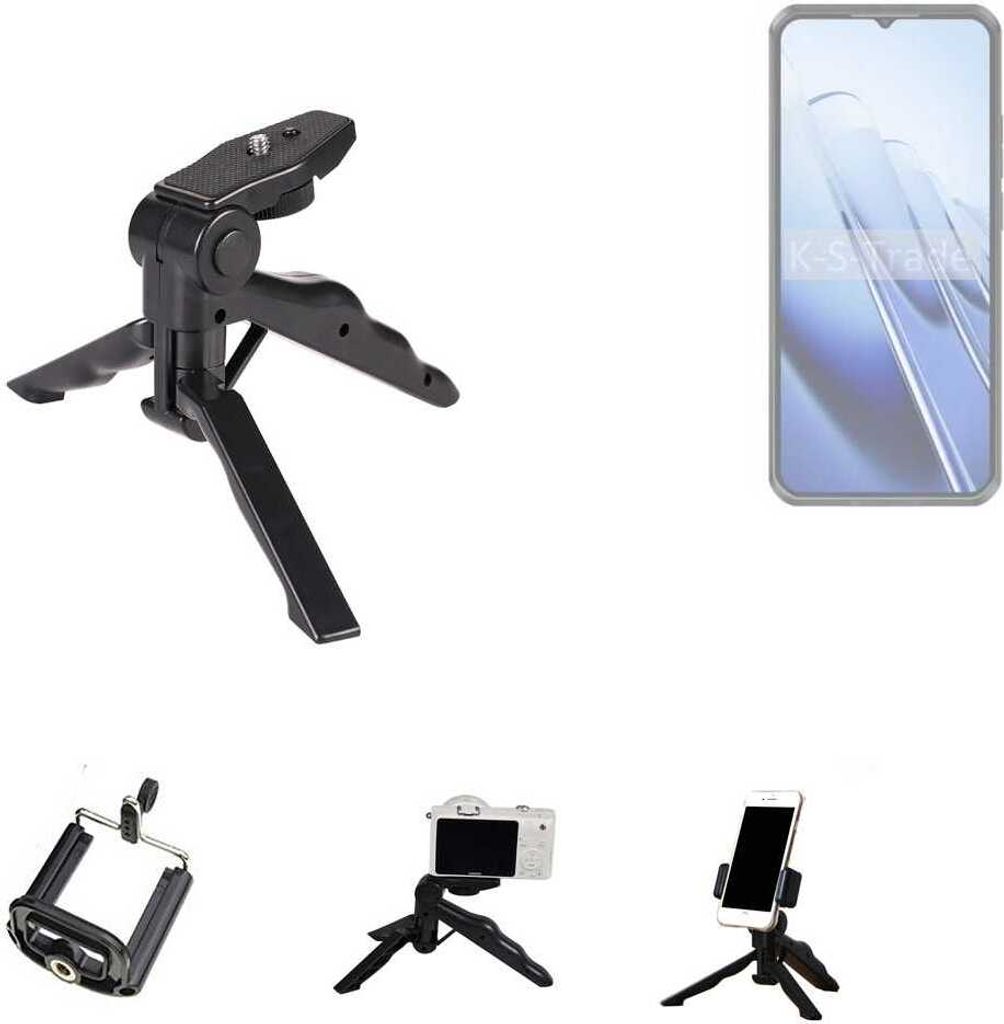 K-S-Trade Stativ Tisch-Ständer Dreibein Handy-Stativ Ständer kompatibel mit Oukitel WP52 Mini-Stativ Smartphone Tripod Handy-Stativ aus Plastik