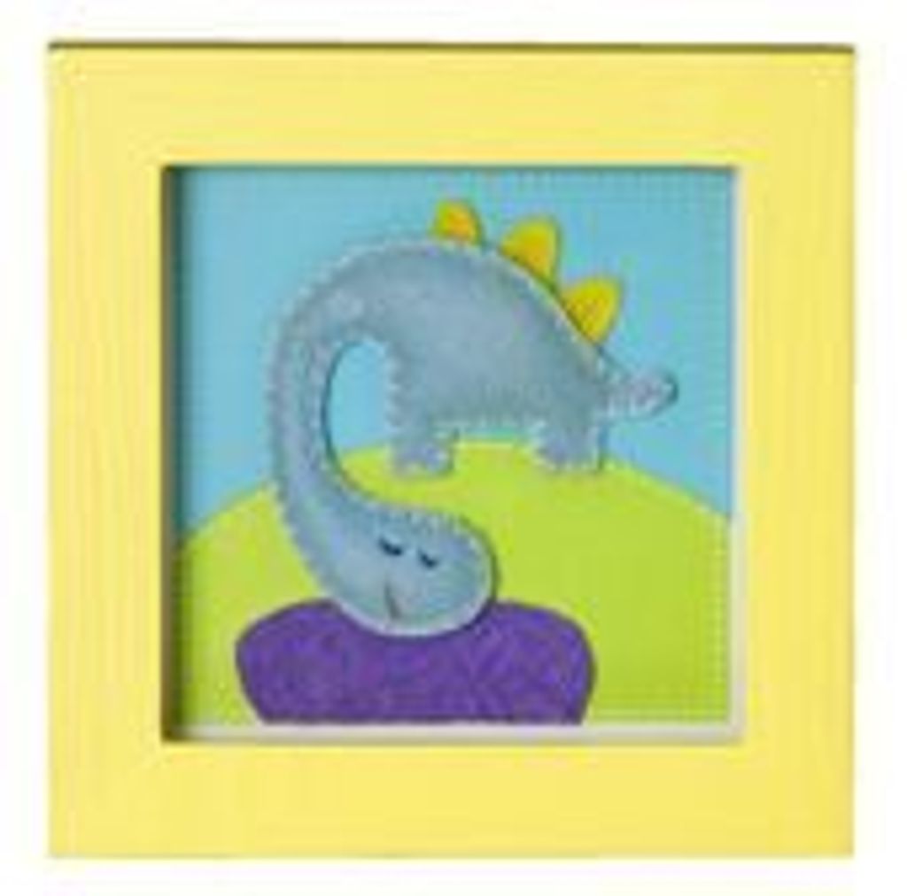 TRÄ PRESENT Kinderzimmer Bild Dinosaurier 14 x14 cm gelb Produktbild 