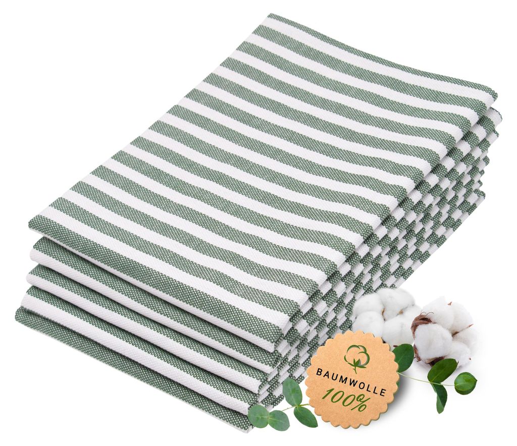 5er Set Geschirrtücher gestreift aus 100% Baumwolle, 50x70 Produktbild 