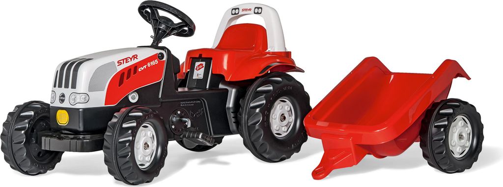 Pedálový traktor Rolly Kid Steyer s vlečkou - červený Obrázok produktu 