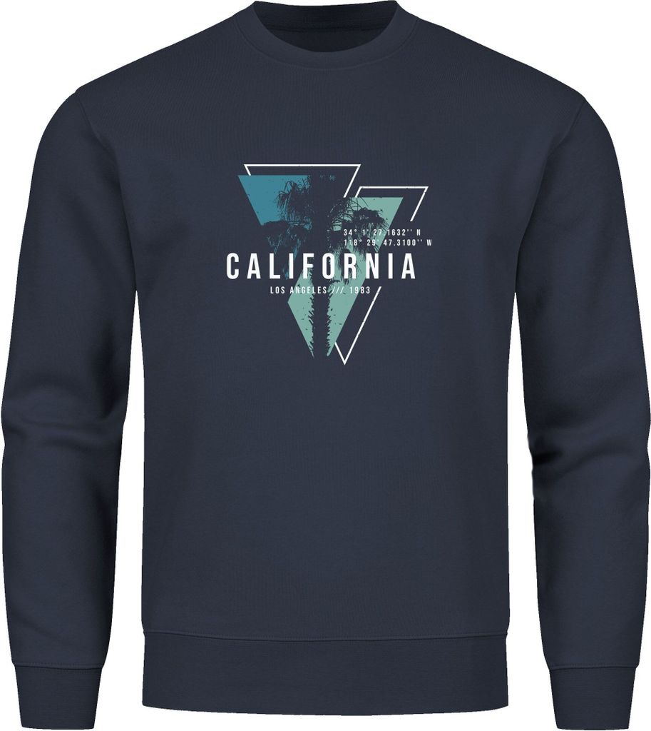 Sweatshirt Herren Palmen Kalifornien Los Angeles USA Rundhals-Pullover Fashion Streetwear Neverless navy-blau L