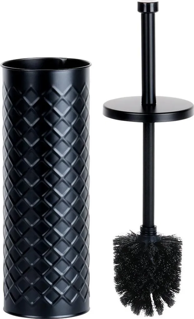 Brosse WC anti-stagnation avec support égouttoir métal noir hygiénique - 3