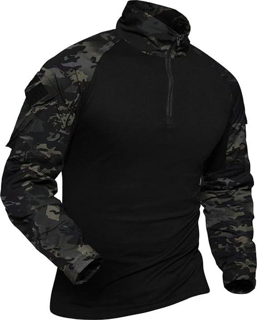 Herren Taktische Militärische Schutzkleidung Airsoft Paintball Schwarz S