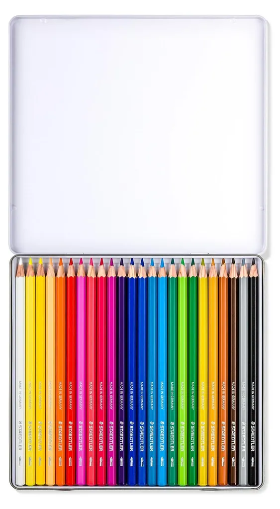 Crayons de Couleur Aquarelle 24 Pièces pour Dessin et Peinture d'Art