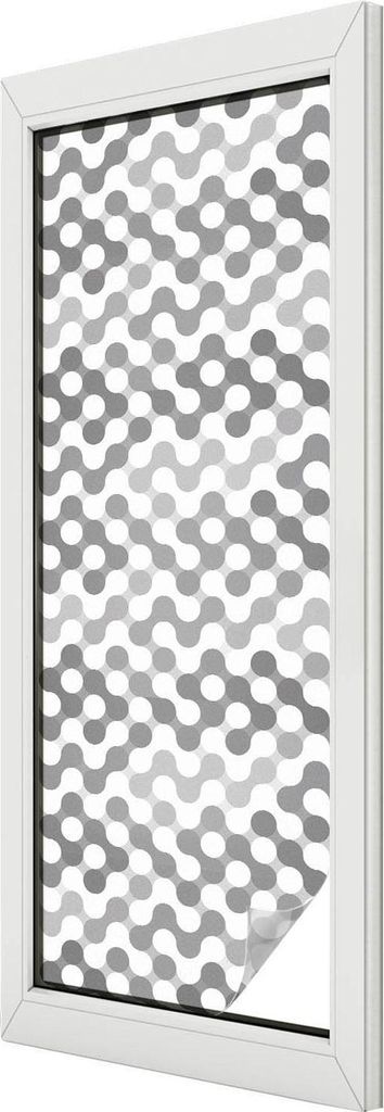 Buntglas Fensterfolie – 146x50 cm – Stained-Glass Design – blickdichte dekorative Sichtschutzfolie – selbstklebend, UV-Schutz – Wellengeo...