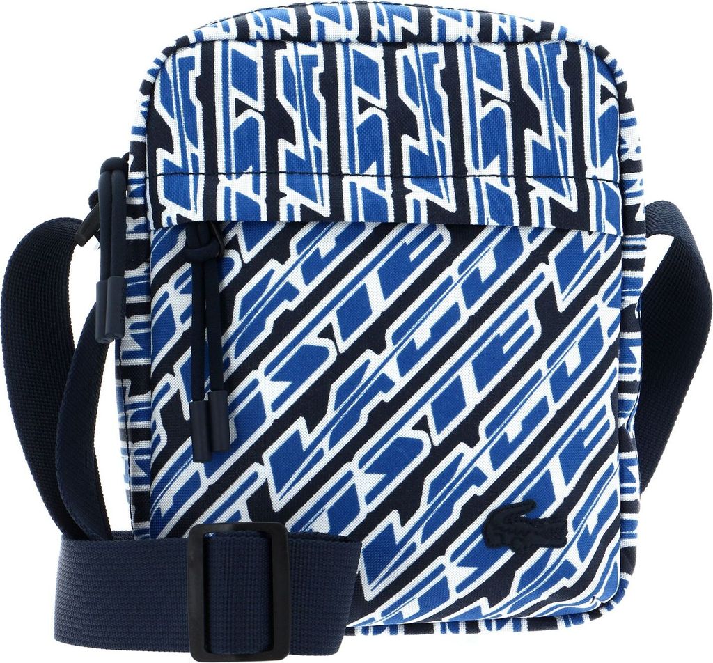 LACOSTE Kameratasche Umhängetasche Vertical Camera Bag Mono Royaume Blanc mehrfarbig