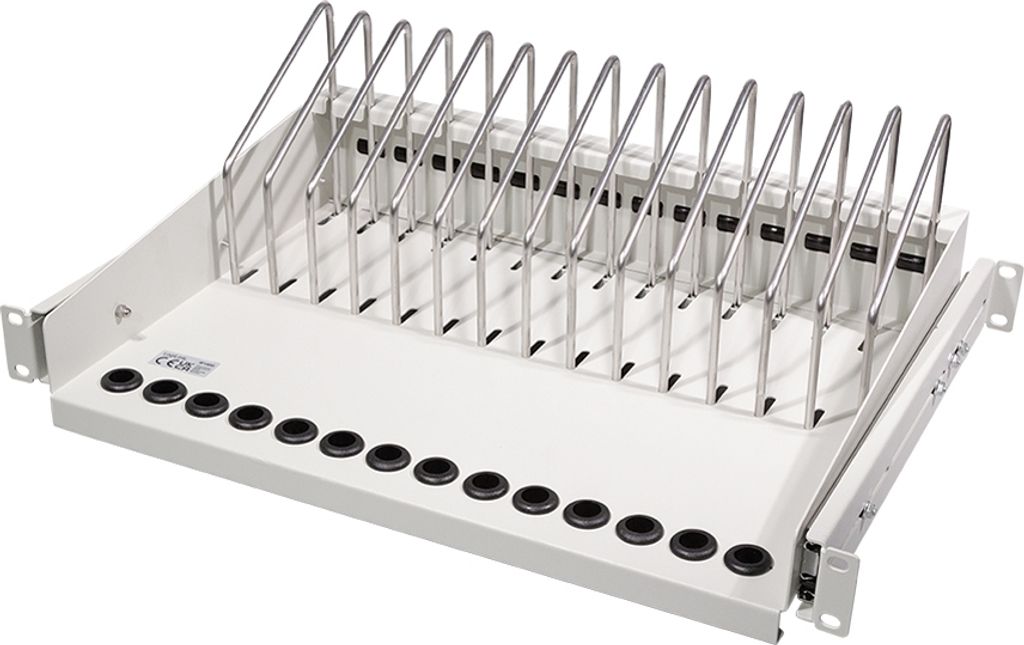 LogiLink 19" Fachboden für Notebooks/Tablets/Smartphones lichtgrau