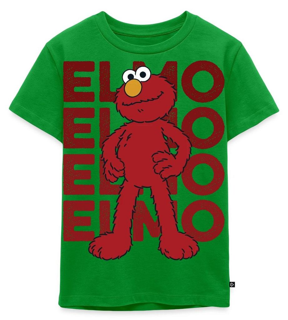 Spreadshirt Sesamstraße Elmo Pose Kinder Premium T-Shirt, 122/128 (6 Jahre), Grün