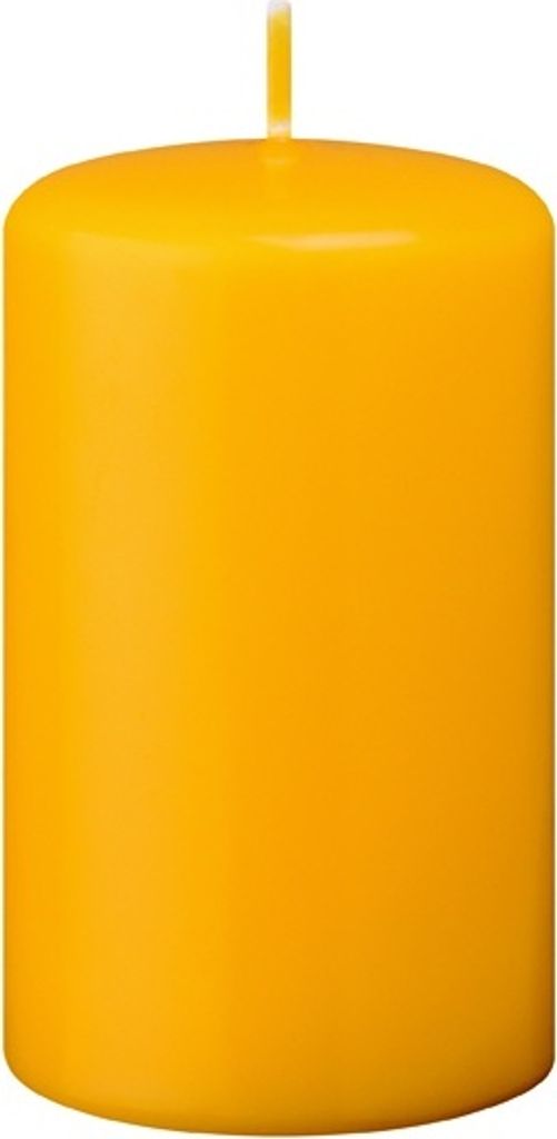 4er Set Oster, Frühling, Stumpenkerzen Goldgelb 10 x Ø 5 cm