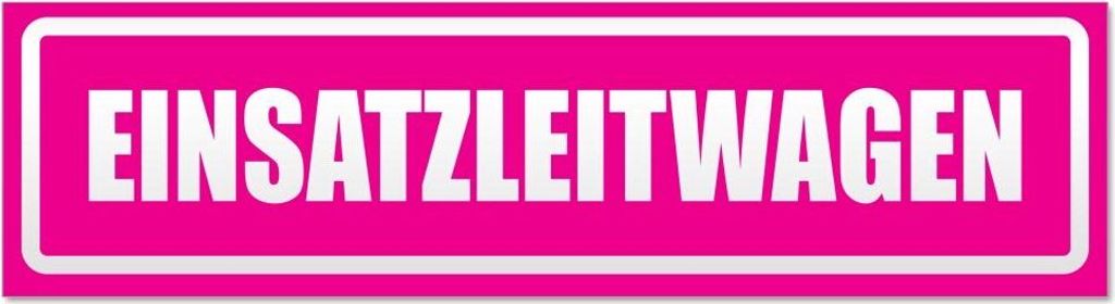 Kiwistar - Autoaufkleber - Pink - 60 x 16 cm - Einsatzleitwagen invertiert - Hinweis Aufkleber Sticker für Auto, Kfz, Fahrrad, PKW, LKW