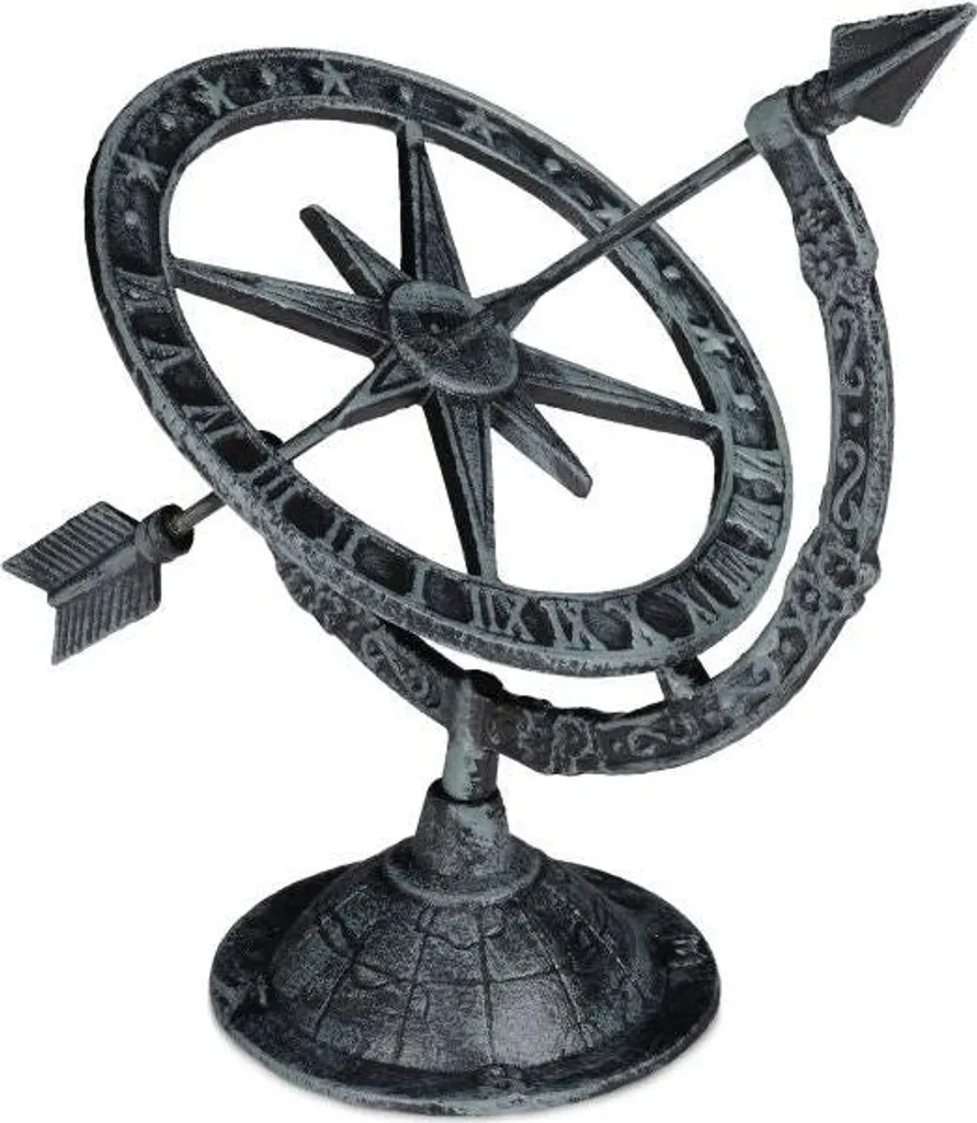 Cadran solaire pour jardin en laiton massif inoxydable de 30 cm