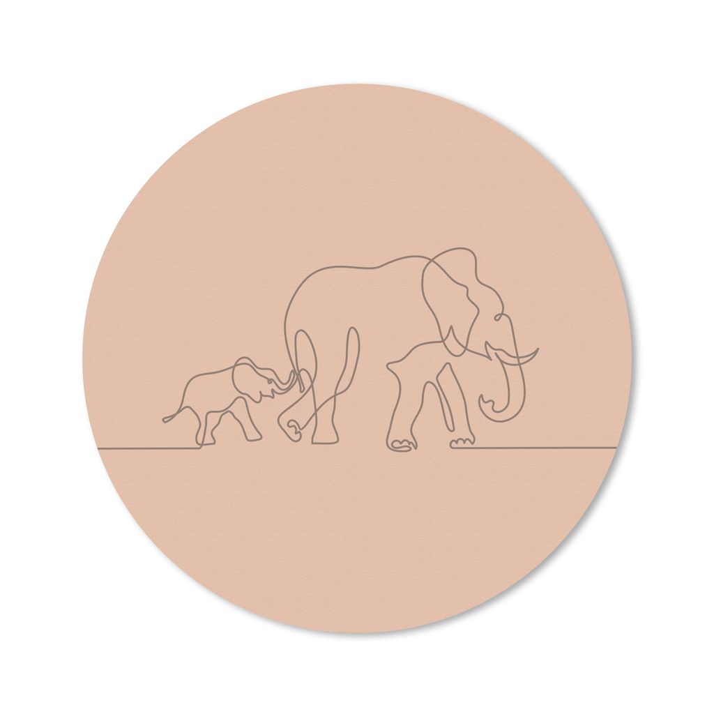 MuchoWow Mauspad Mousepad Elefanten - Minimalismus - Einfach 30x30 cm - Mousepads - Maus Mat - Pad - Mausunterlage - Tischunterlage - Schreibtisc...