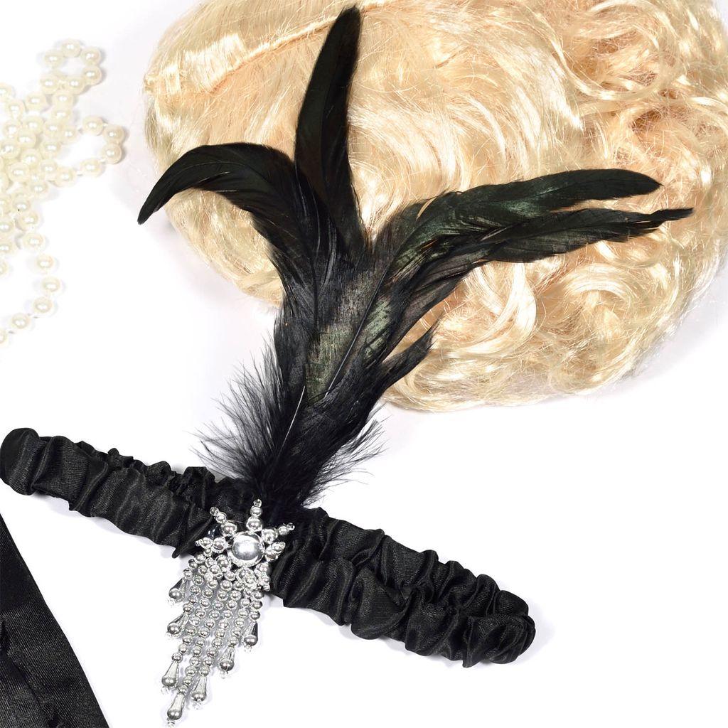 20er Jahre Charleston Kopfschmuck Pailletten Federn Flapper Zubehör Stirnband