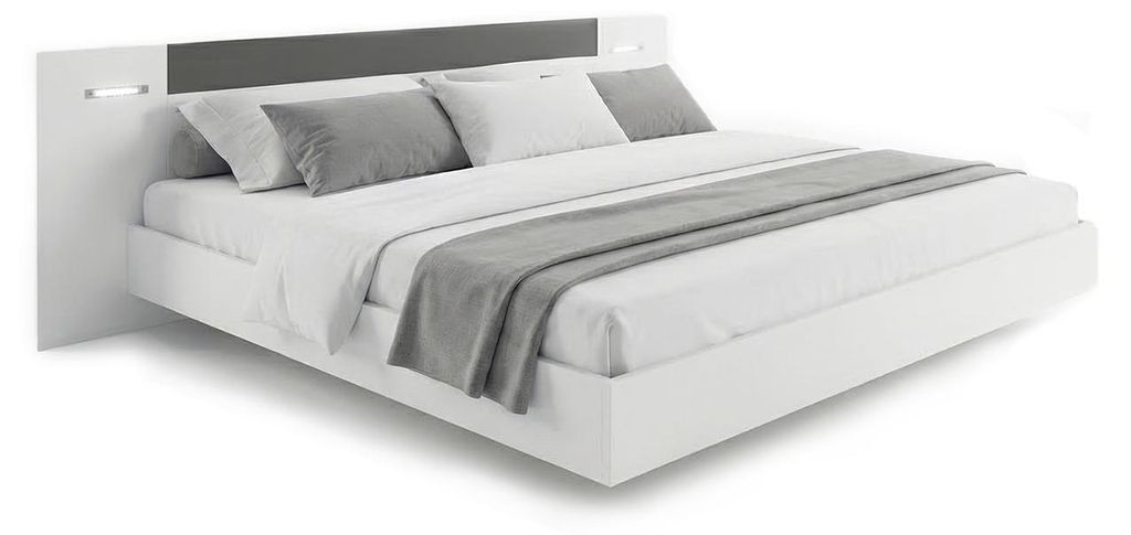 Bettanlage Angie Doppelbett 180x200cm weiß graphit