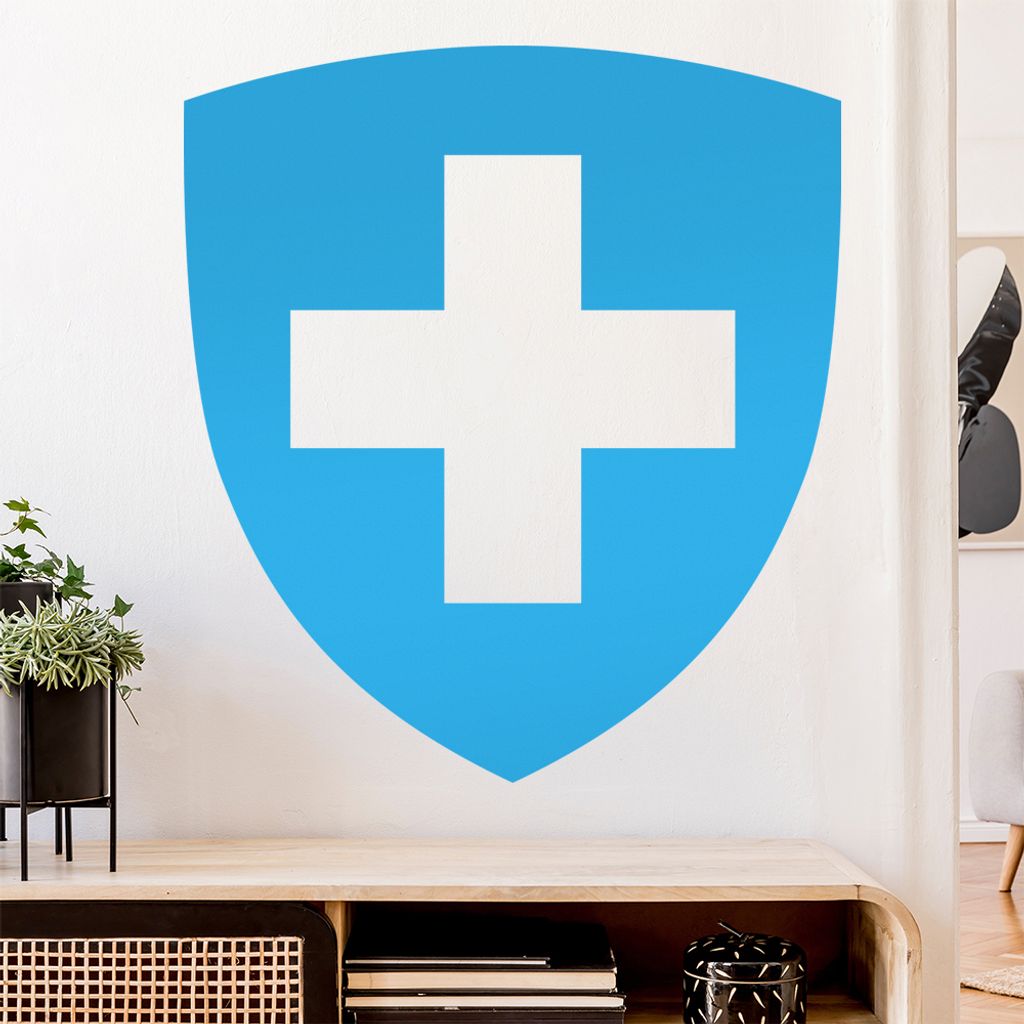 Schweiz Wappen Wandtattoo Wandaufkleber Wall Sticker - Dekoration, Küche, Wohnzimmer, Schlafzimmer, Badezimmer