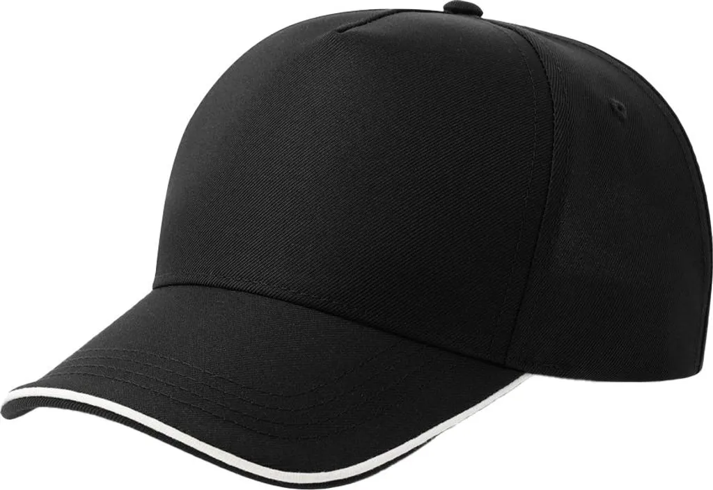 Atlantis AB742 Recy Five: Cappello Baseball Strutturato Bianco Nero