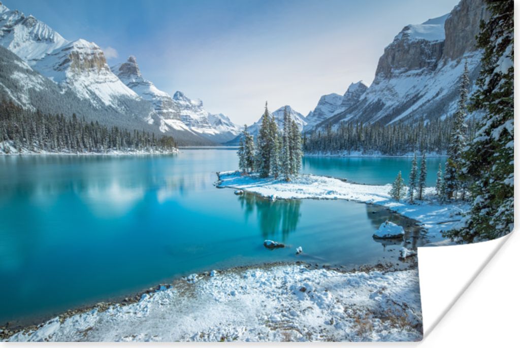 MuchoWow Poster Winterlandschaft im Jasper National Park, Nordamerika 30x20 cm - Plakate - Print