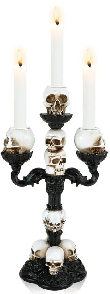 Veilleuse Crâne d'Halloween Luminaire Gothique Design Squelette Noir Mat