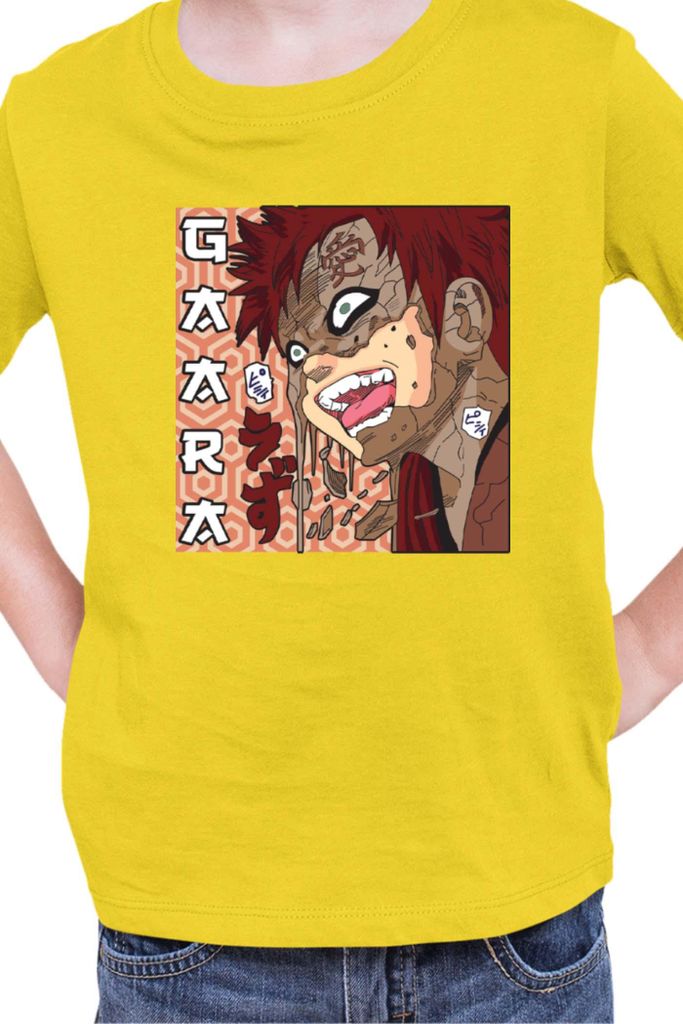 Kinder T-Shirt Japan Manga Anime Comics Animation Naruto Gaara Shikaku, 12-13 Jahr - 152 / Gelb