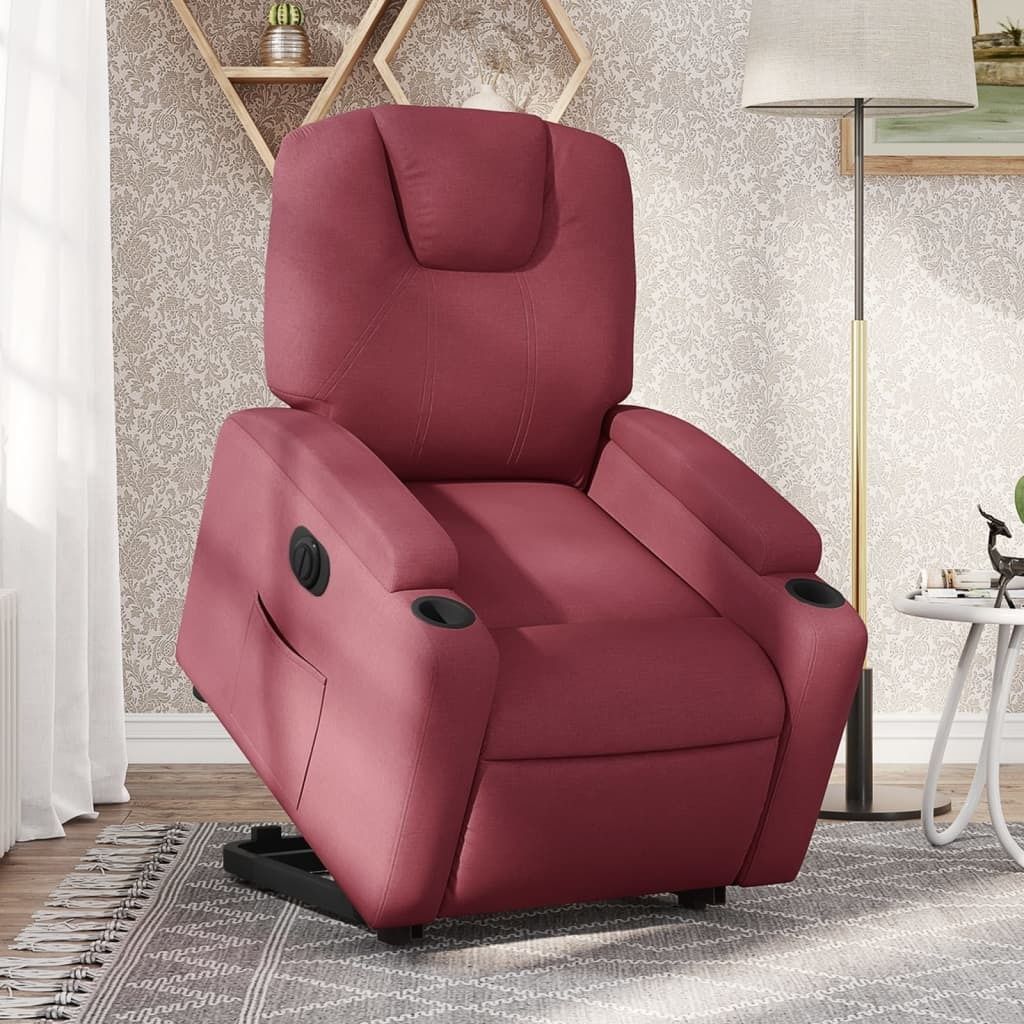 Cloris DesignMöbel Relaxsessel mit Aufstehhilfe Elektrisch Weinrot Stoff , Klassische Sessel 2024 Neu