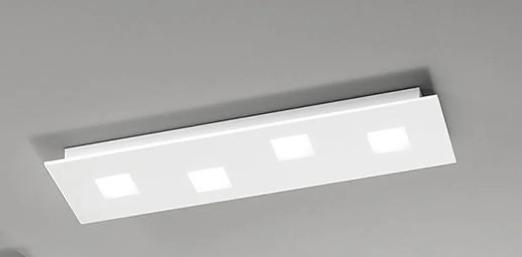 Plafonnier Blanc Rectangulaire Perenz 4 Lumières GX53 Moderne 70x20 cm