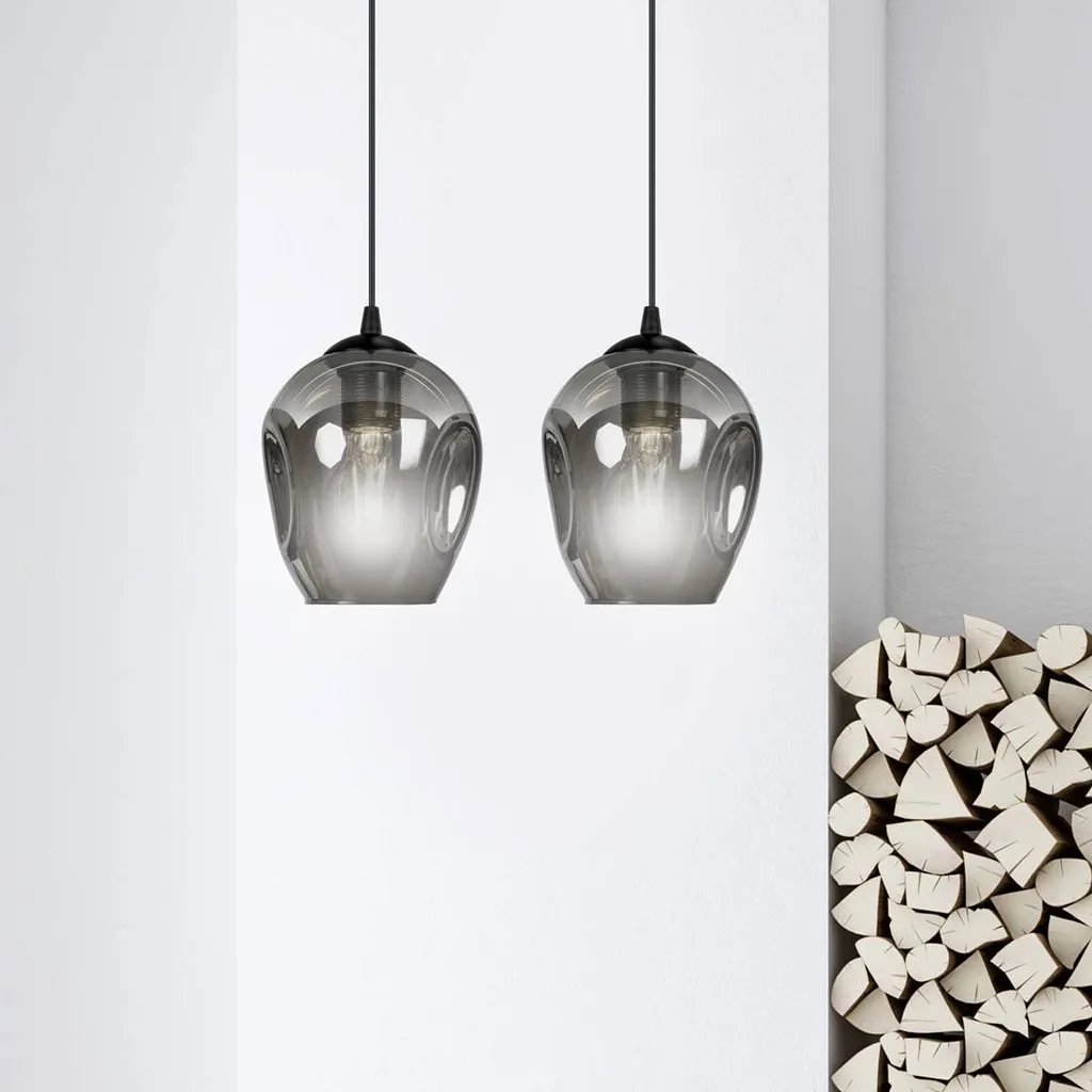 Suspension Double ISTAR 2 en Métal Graphite - Plafonnier 2 Bras E27 - 10
