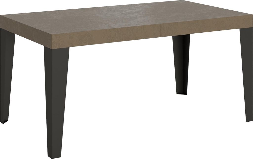 Flame Premium 160/264x90 cm ausziehbarer Tisch in Taubengrau mit anthrazitfarbenen Beinen