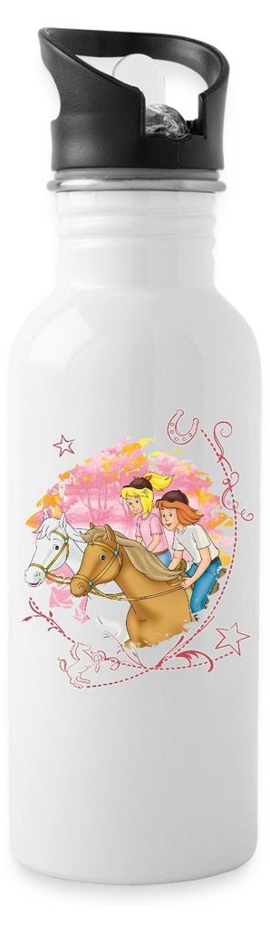 Spreadshirt Bibi Und Tina Wettreiten Im Wald Wasserflasche Produktbild 