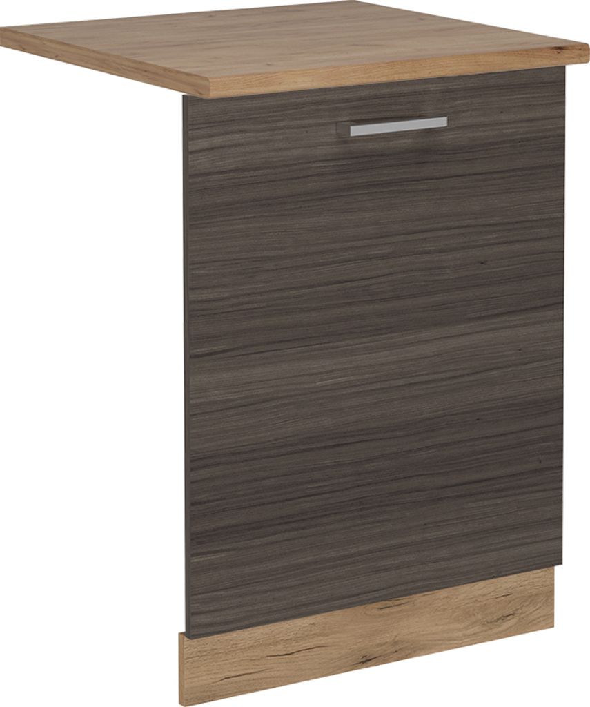 Vicco Geschirrspülblende R-Line, 60 cm , AP Eiche, Edelgrau/Goldkraft Eiche