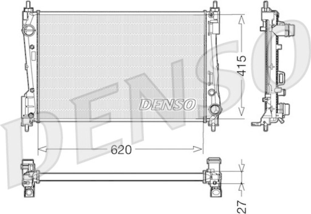 DENSO Kühler, Motorkühlung für Fahrzeuge mit Klimaanlage DRM09110